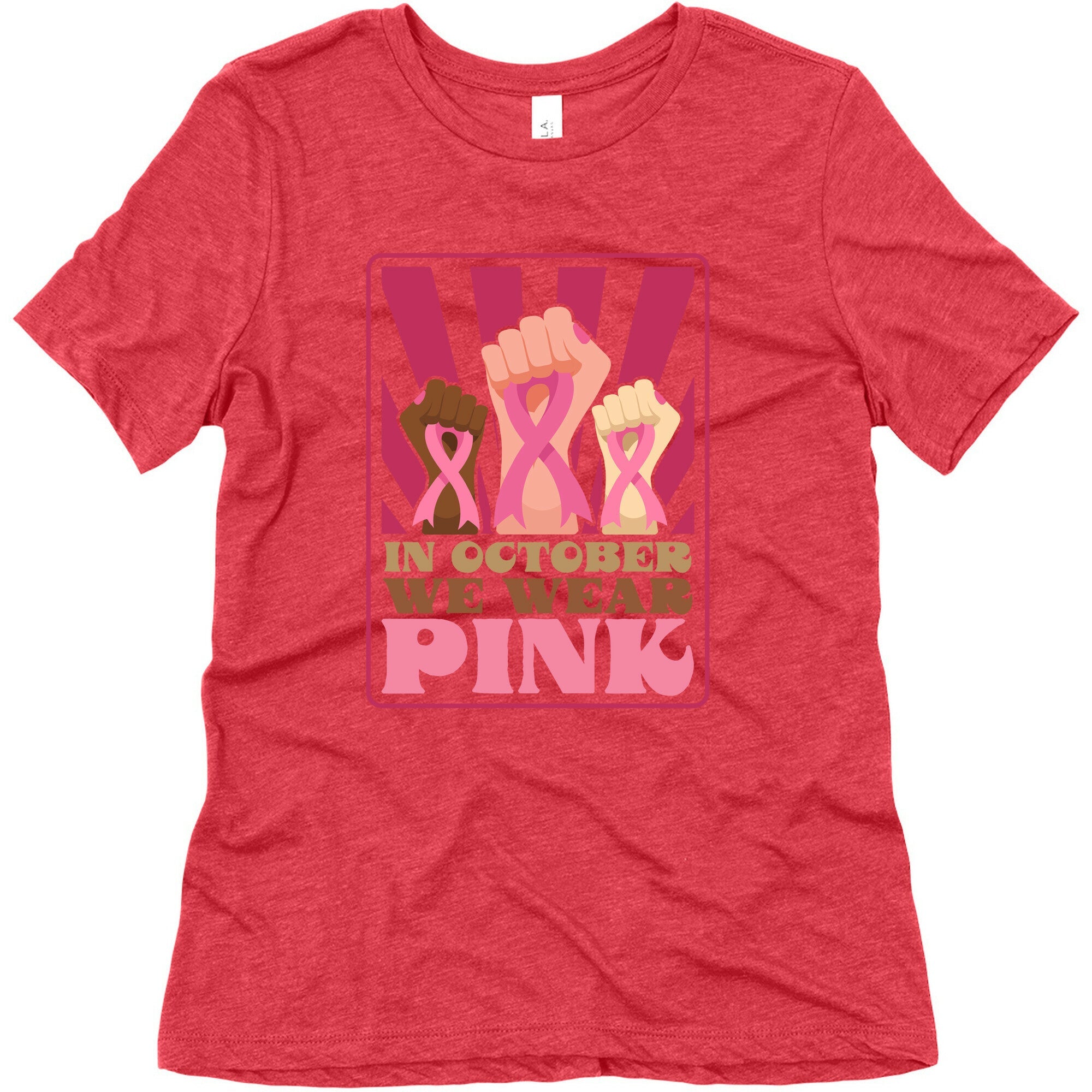 In October We Wear Pink Womens Triblend Tee
