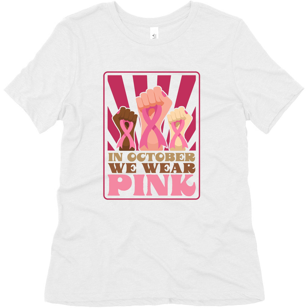 In October We Wear Pink Womens Triblend Tee