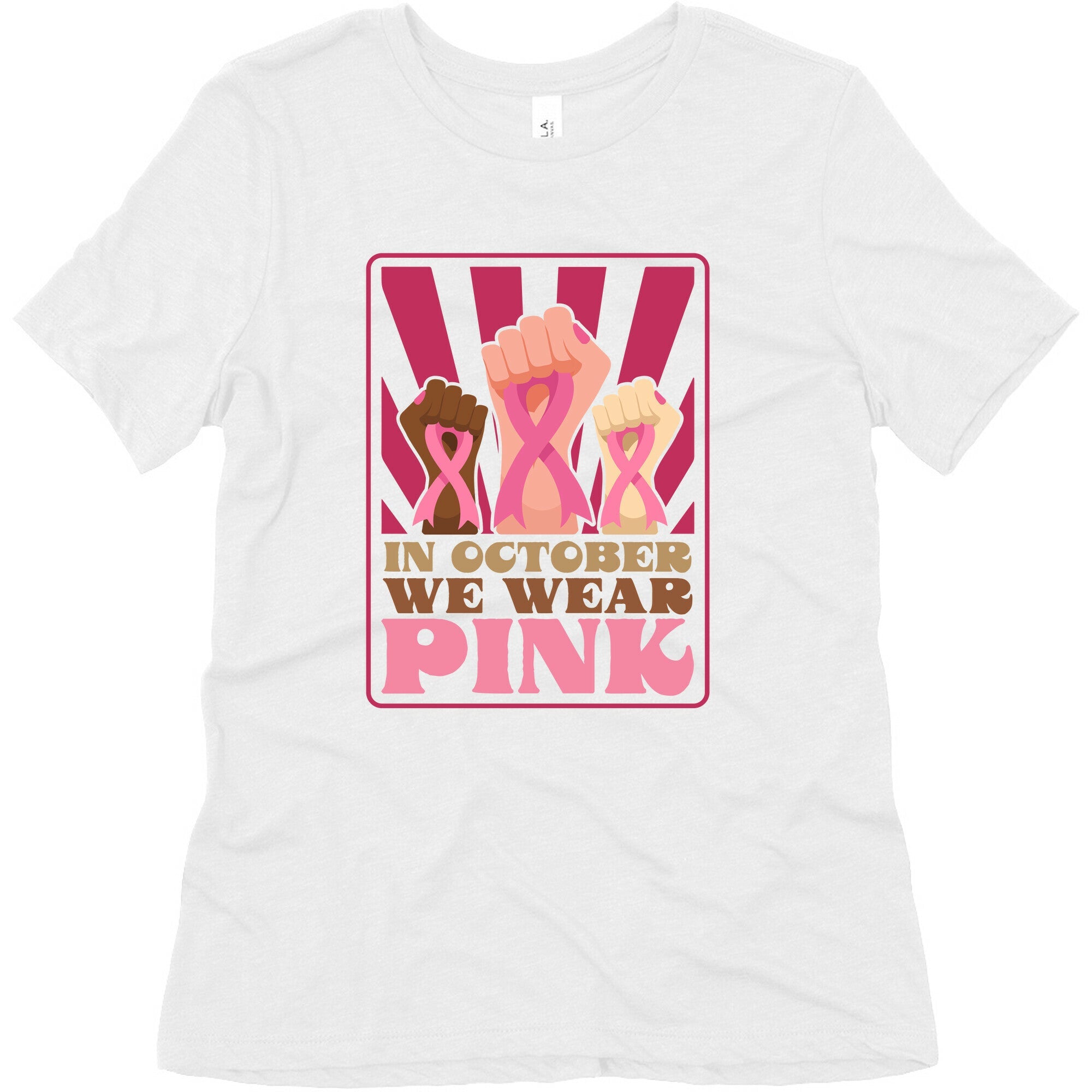 In October We Wear Pink Womens Triblend Tee