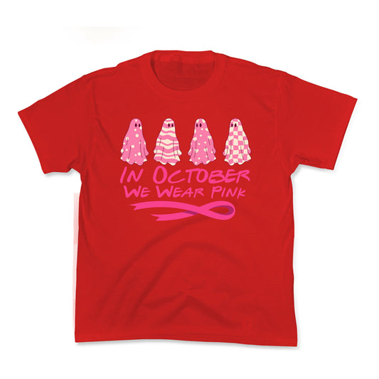 Ghost October Breast Cancer Awareness Kids Tee