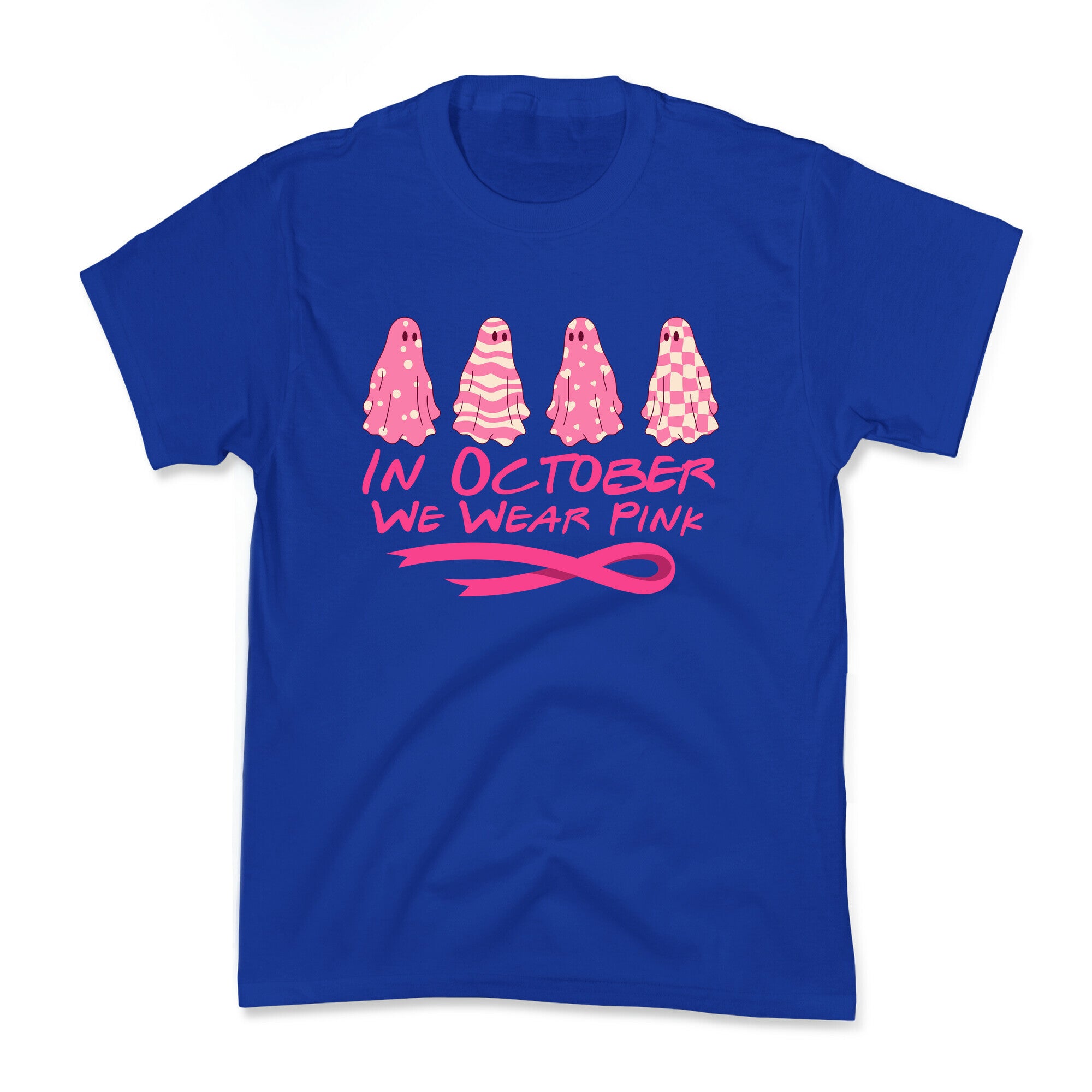 Ghost October Breast Cancer Awareness Kids Tee