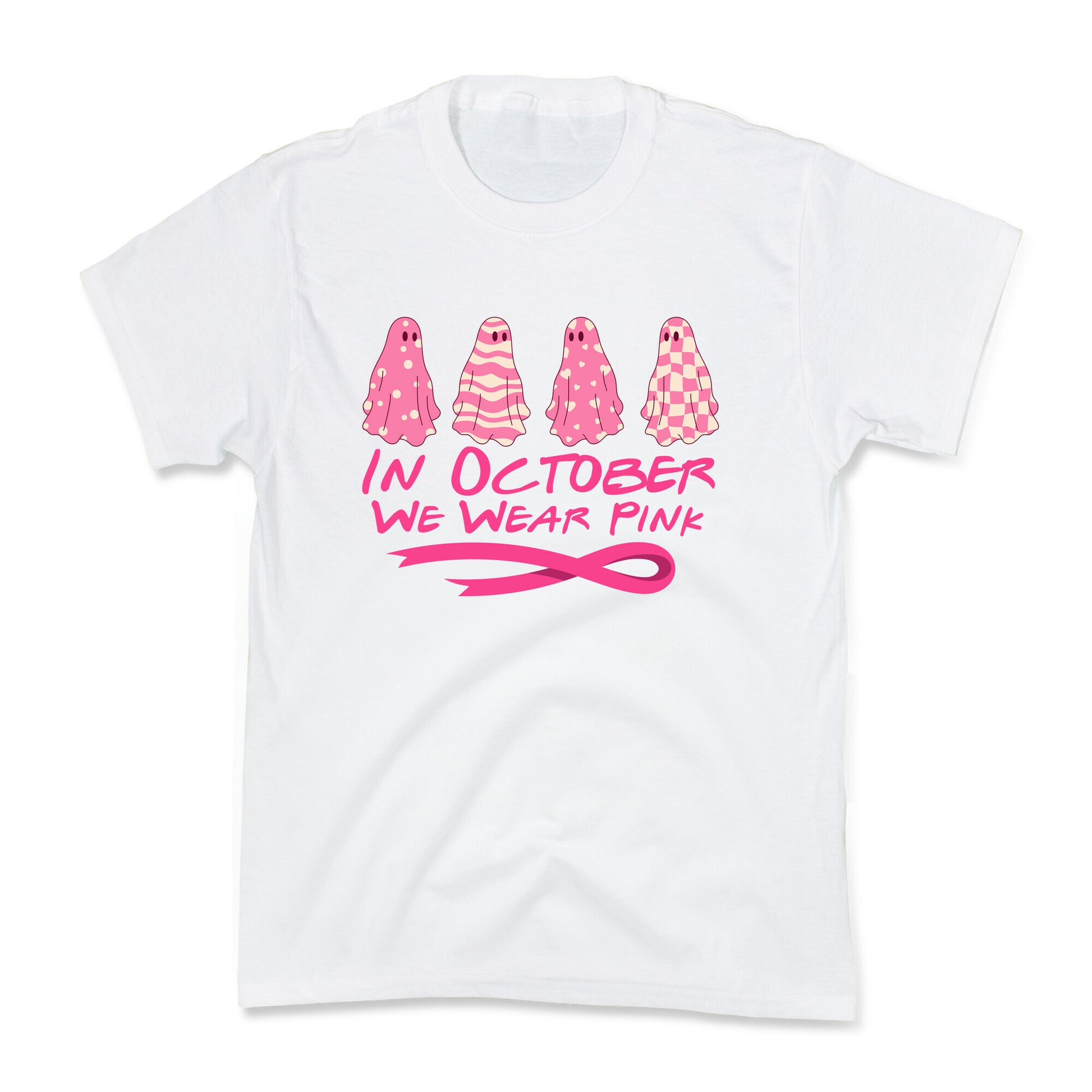 Ghost October Breast Cancer Awareness Kids Tee