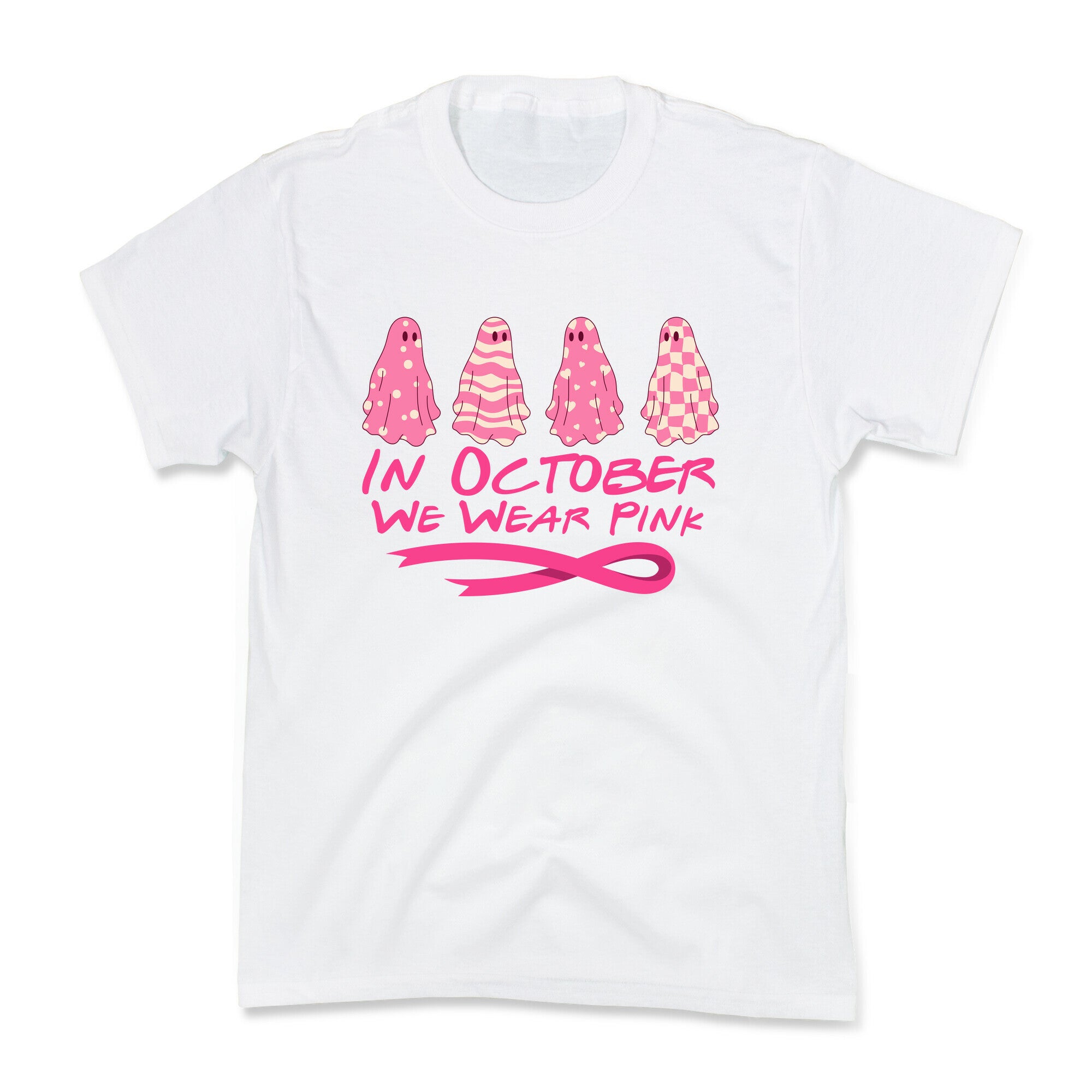 Ghost October Breast Cancer Awareness Kids Tee