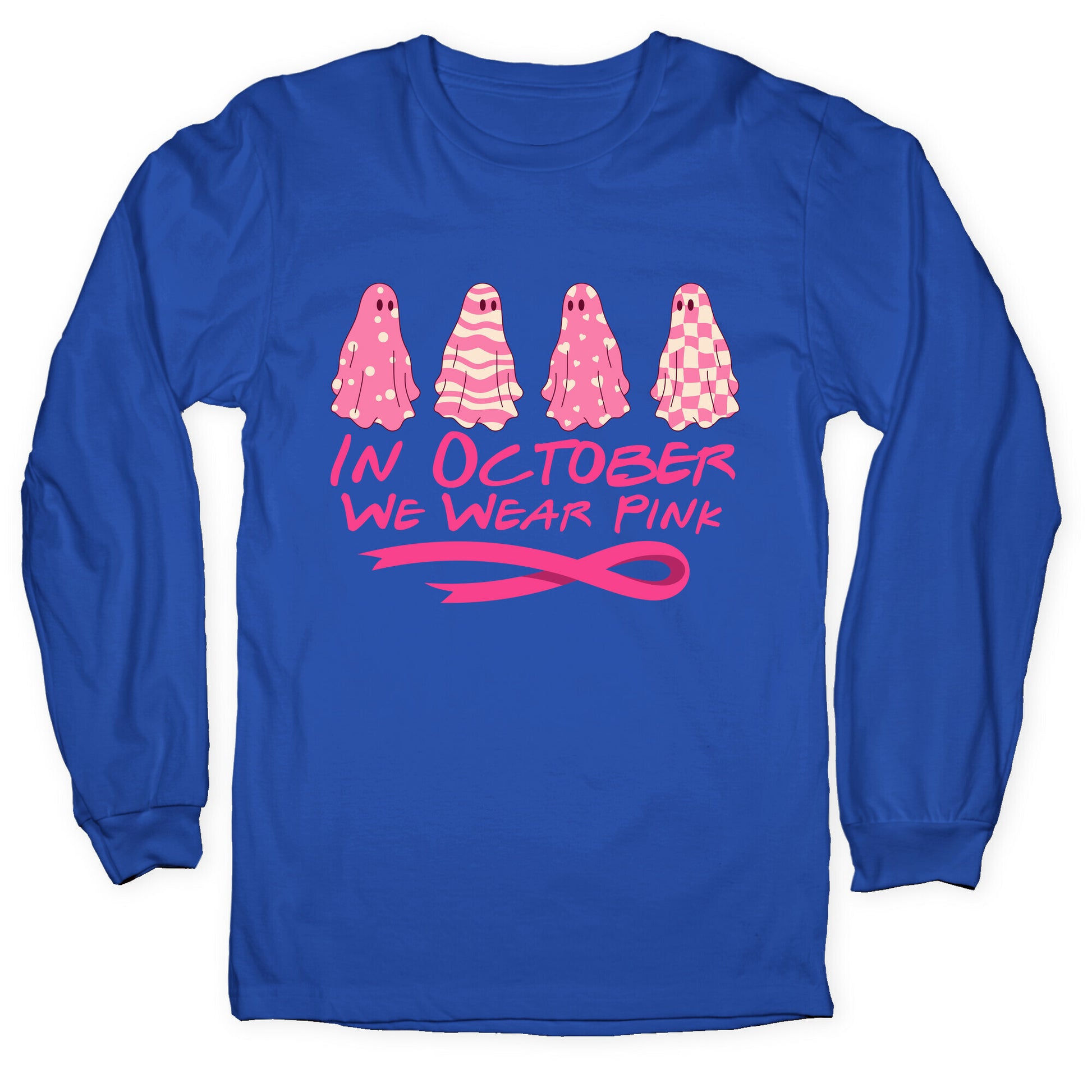 Ghost October Breast Cancer Awareness Longsleeve Tee