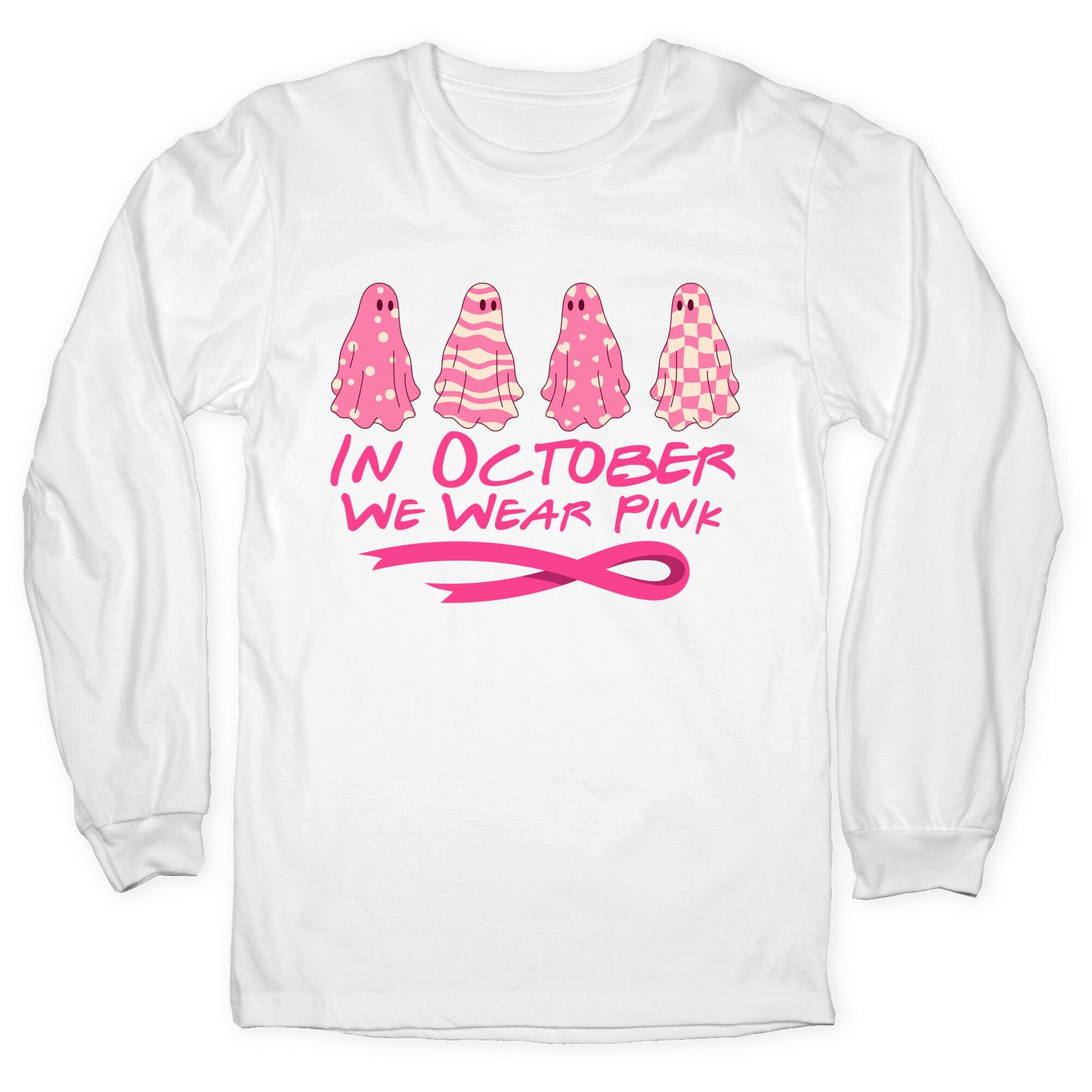 Ghost October Breast Cancer Awareness Longsleeve Tee