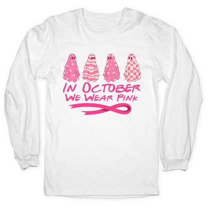 Ghost October Breast Cancer Awareness Longsleeve Tee
