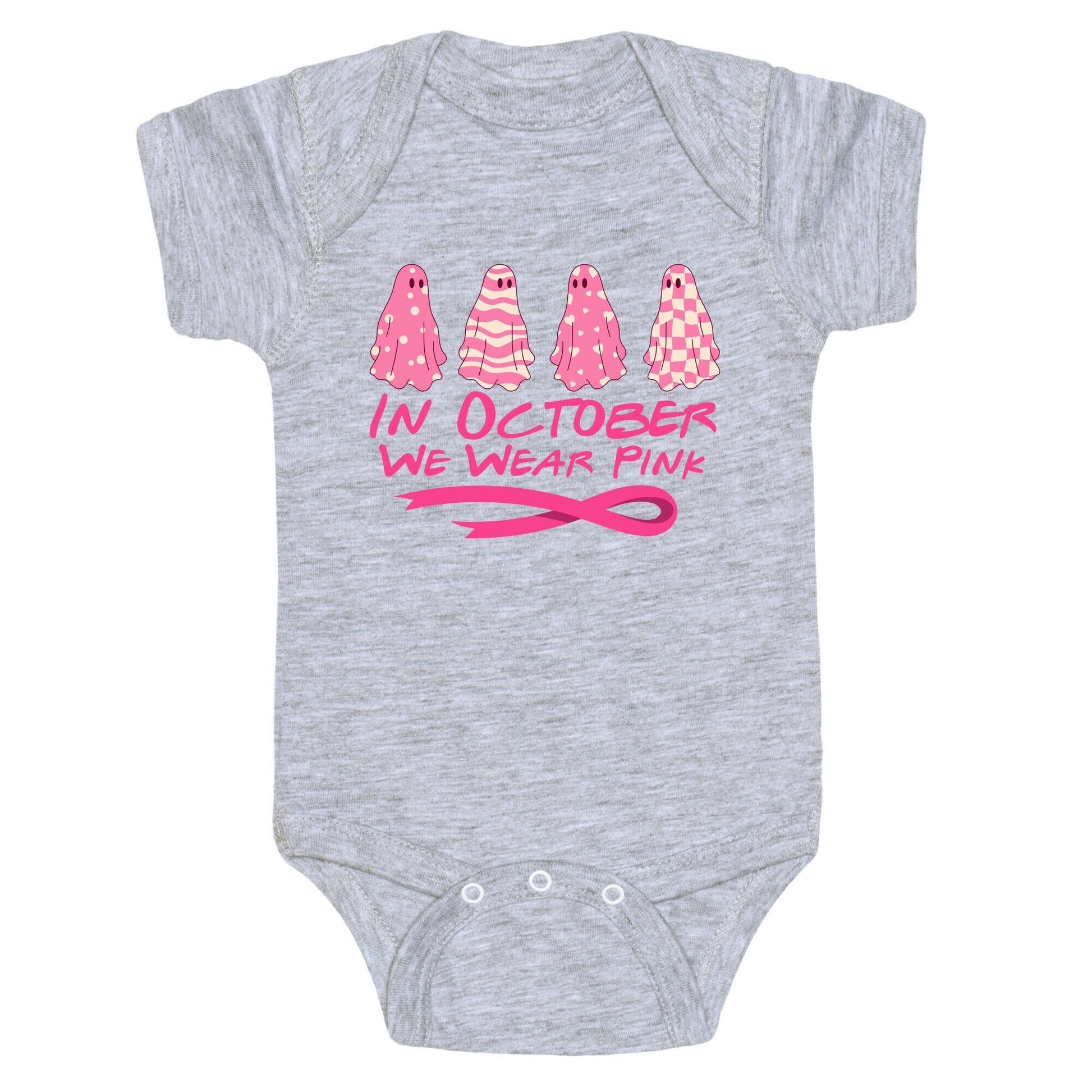 Ghost October Breast Cancer Awareness Baby One-Piece