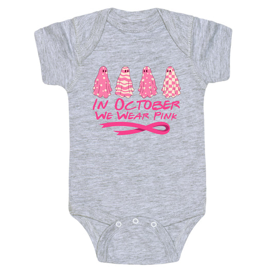 Ghost October Breast Cancer Awareness Baby One-Piece