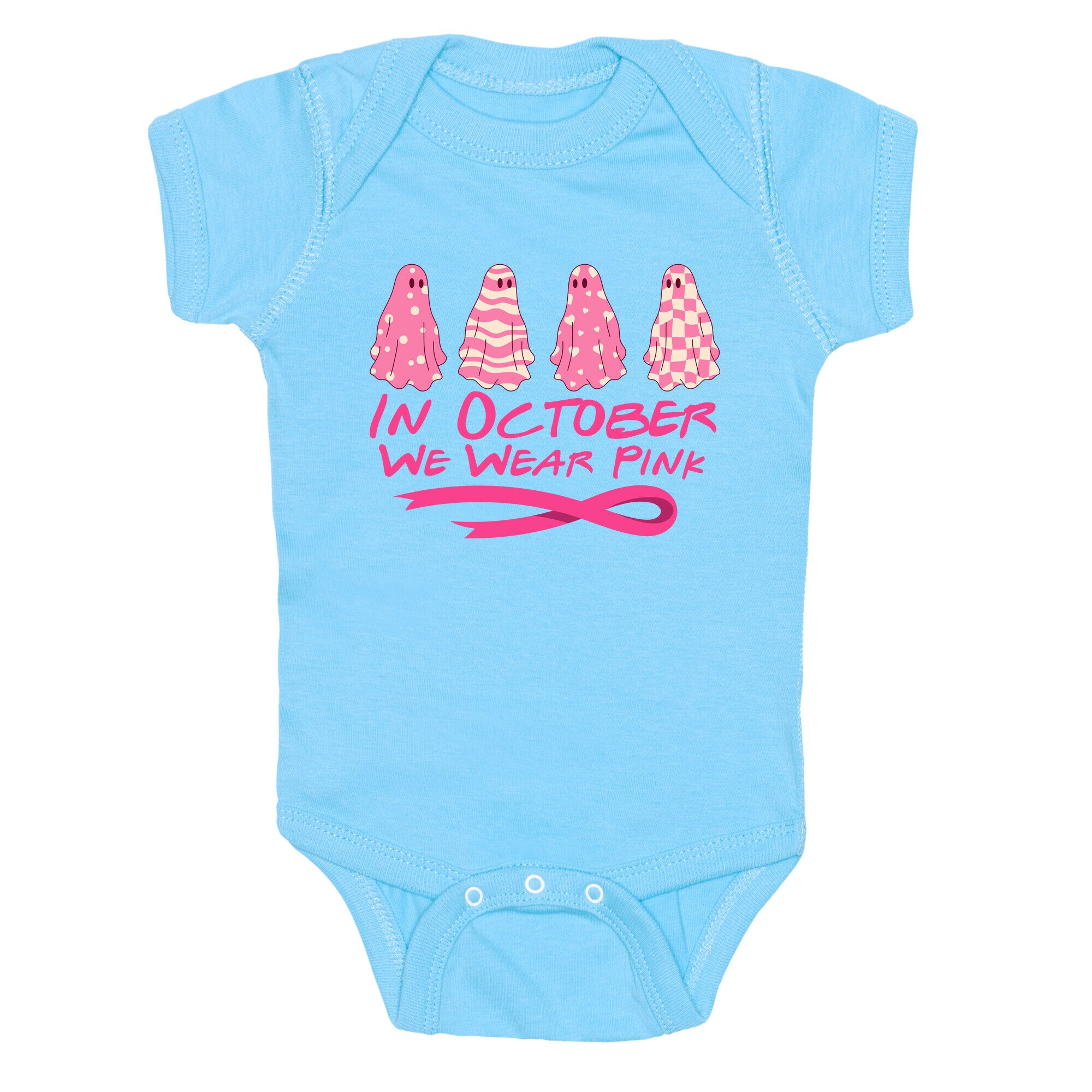 Ghost October Breast Cancer Awareness Baby One-Piece