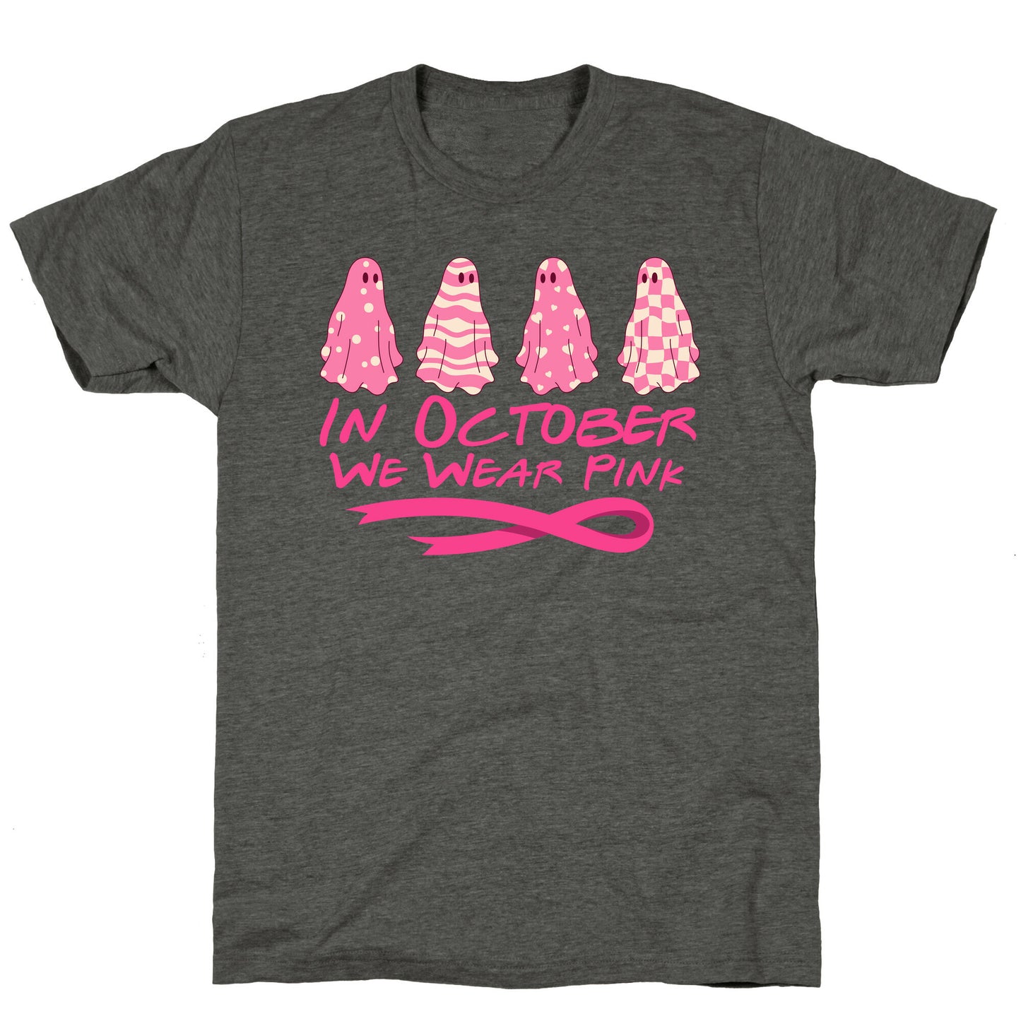 Ghost October Breast Cancer Awareness Unisex Triblend Tee