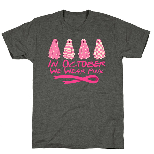 Ghost October Breast Cancer Awareness Unisex Triblend Tee