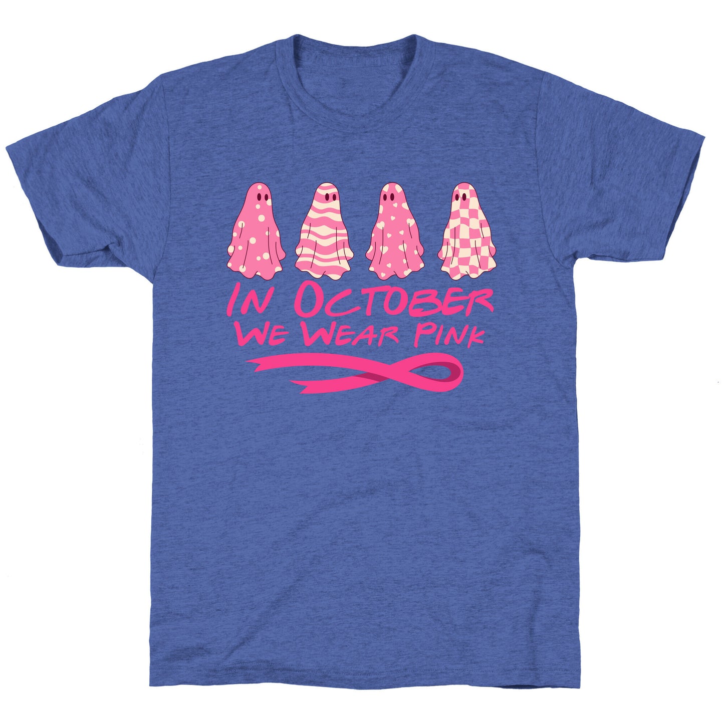 Ghost October Breast Cancer Awareness Unisex Triblend Tee