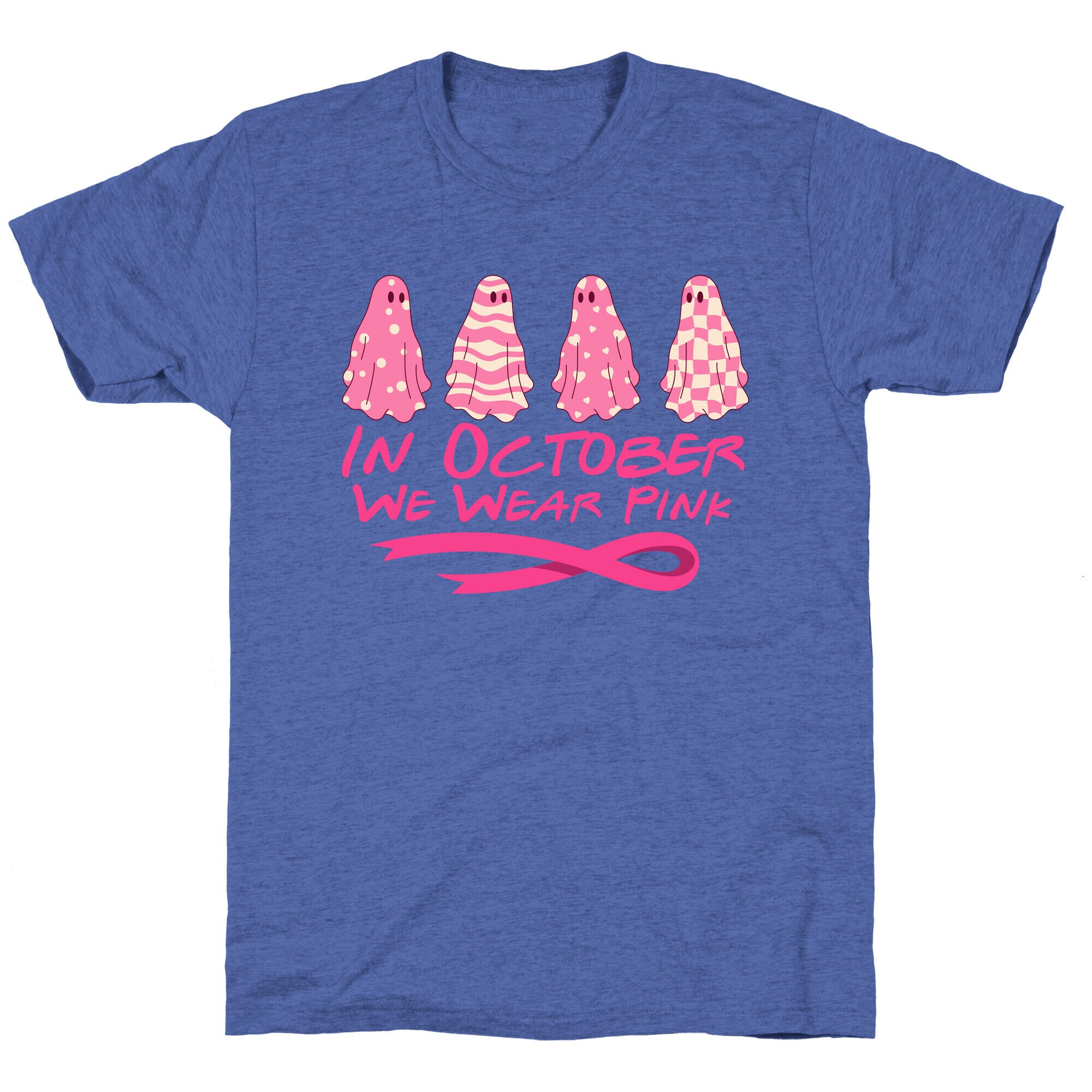 Ghost October Breast Cancer Awareness Unisex Triblend Tee
