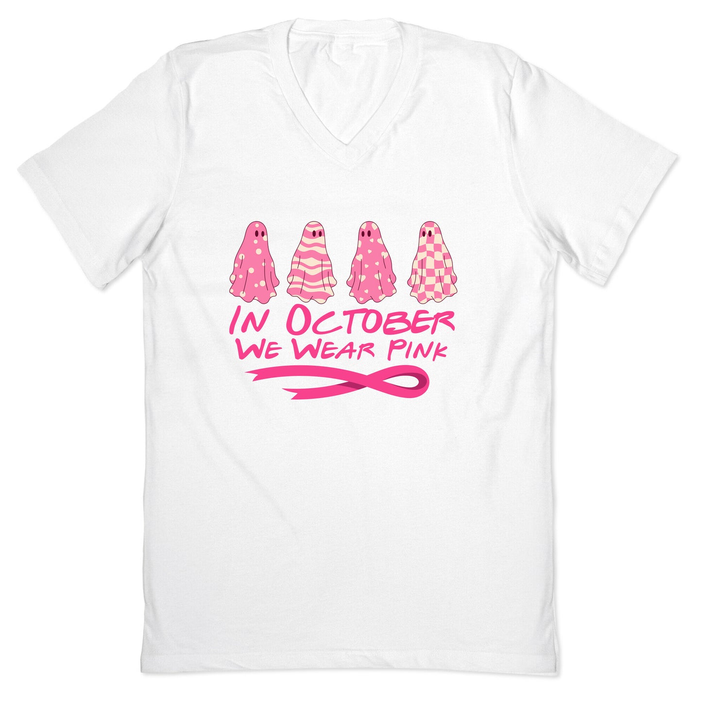 Ghost October Breast Cancer Awareness V-Neck