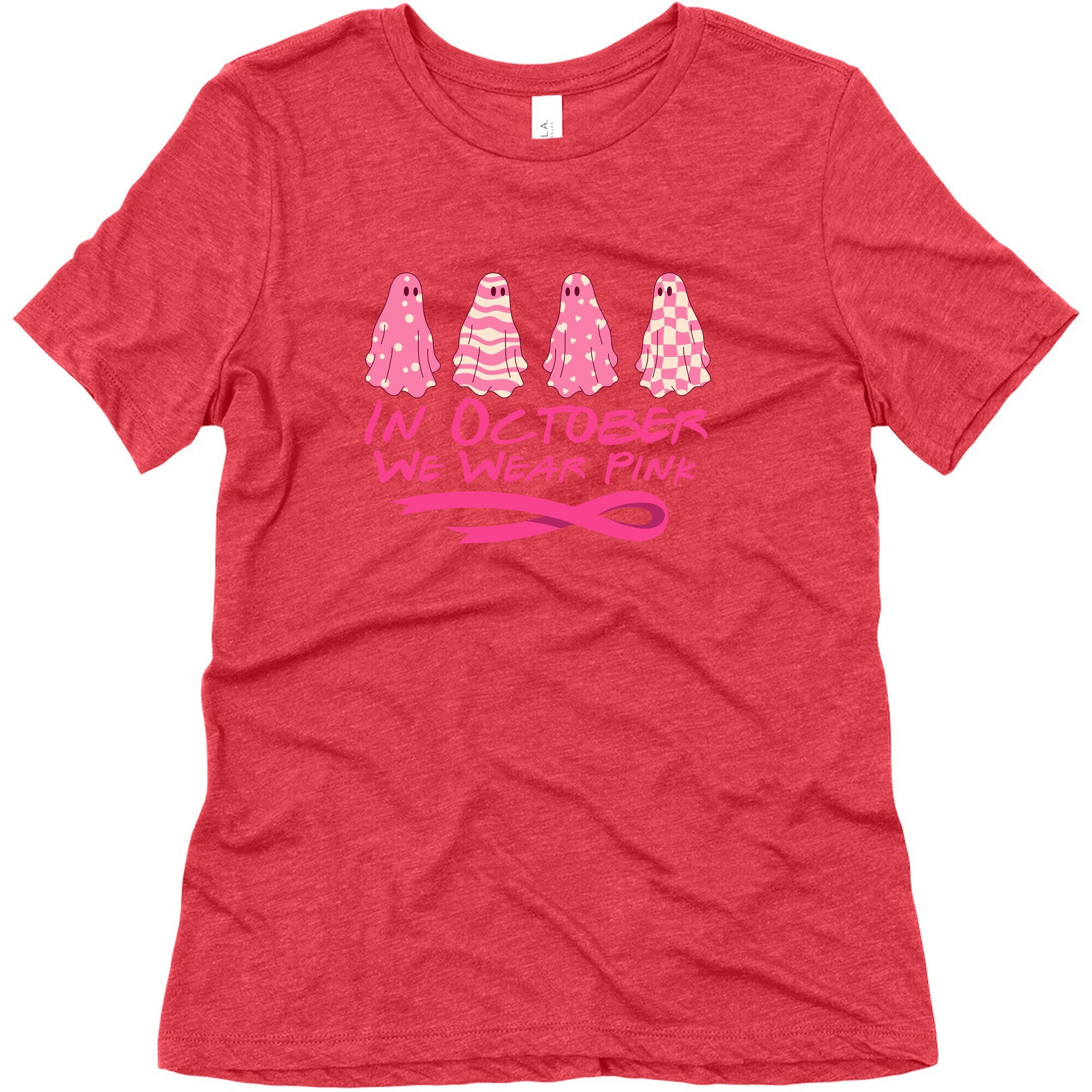 Ghost October Breast Cancer Awareness Womens Triblend Tee