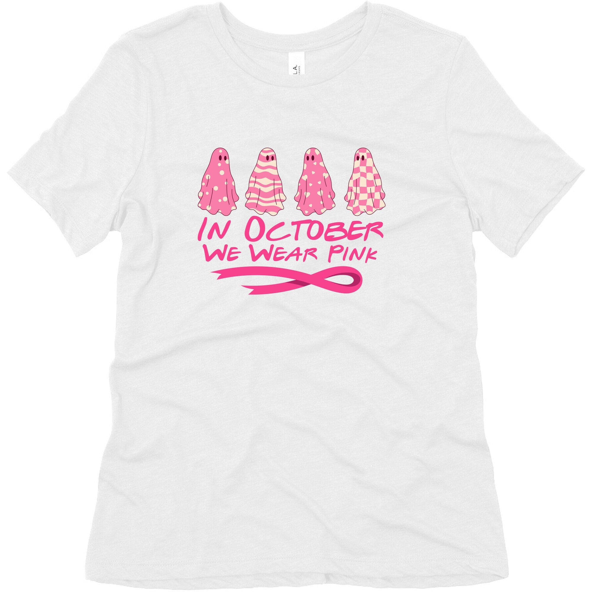 Ghost October Breast Cancer Awareness Womens Triblend Tee