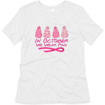 Ghost October Breast Cancer Awareness Womens Triblend Tee