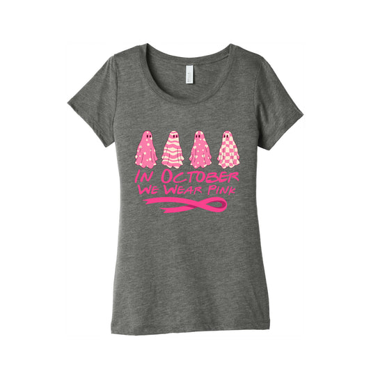 Ghost October Breast Cancer Awareness Womens Triblend Tee