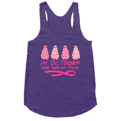 Ghost October Breast Cancer Awareness Racerback Tank