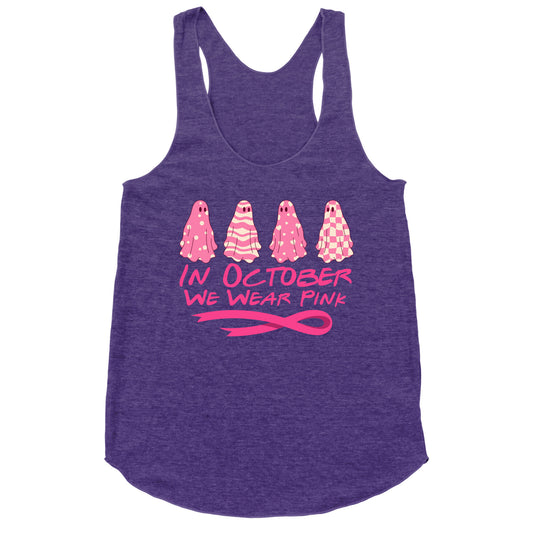 Ghost October Breast Cancer Awareness Racerback Tank