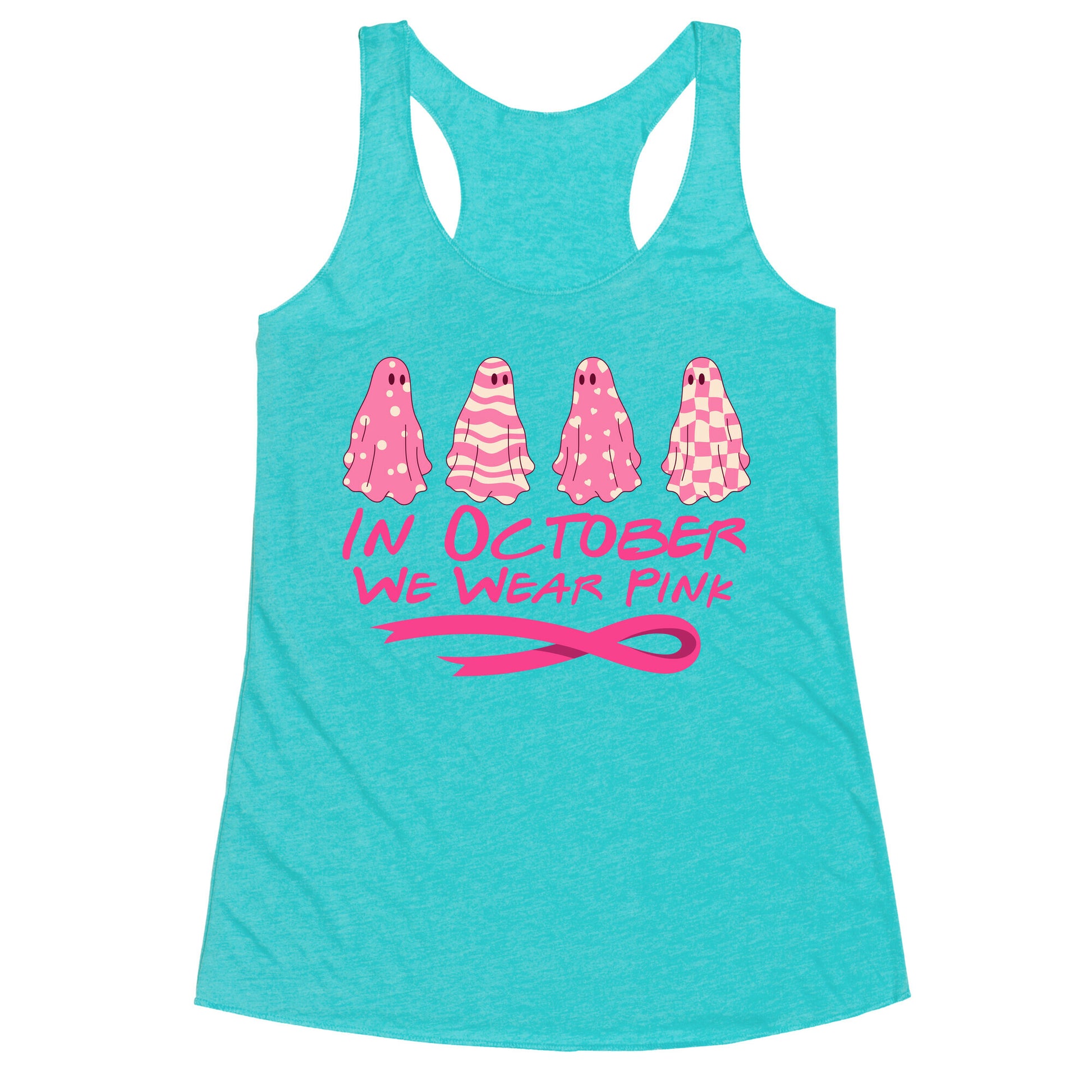 Ghost October Breast Cancer Awareness Racerback Tank