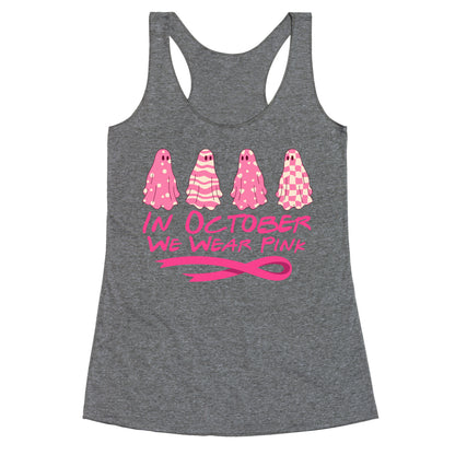 Ghost October Breast Cancer Awareness Racerback Tank