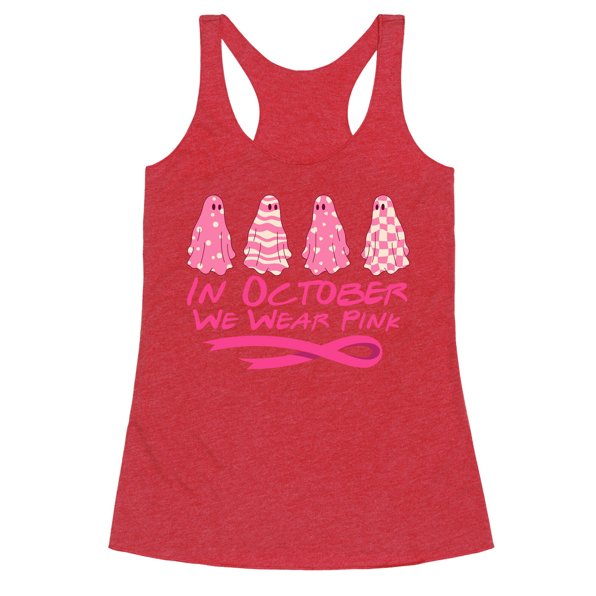 Ghost October Breast Cancer Awareness Racerback Tank