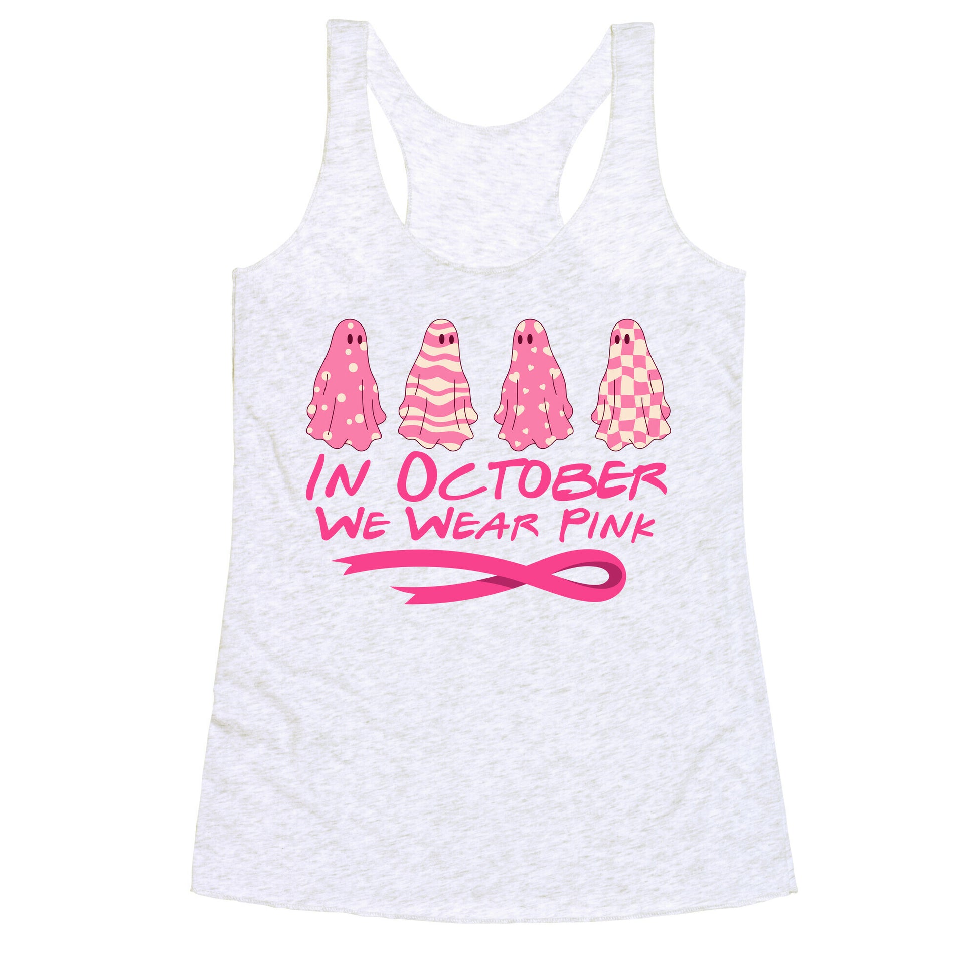 Ghost October Breast Cancer Awareness Racerback Tank
