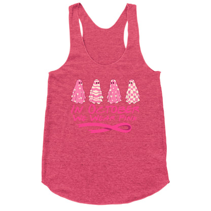 Ghost October Breast Cancer Awareness Racerback Tank