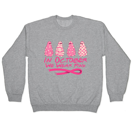 Ghost October Breast Cancer Awareness Crewneck Sweatshirt
