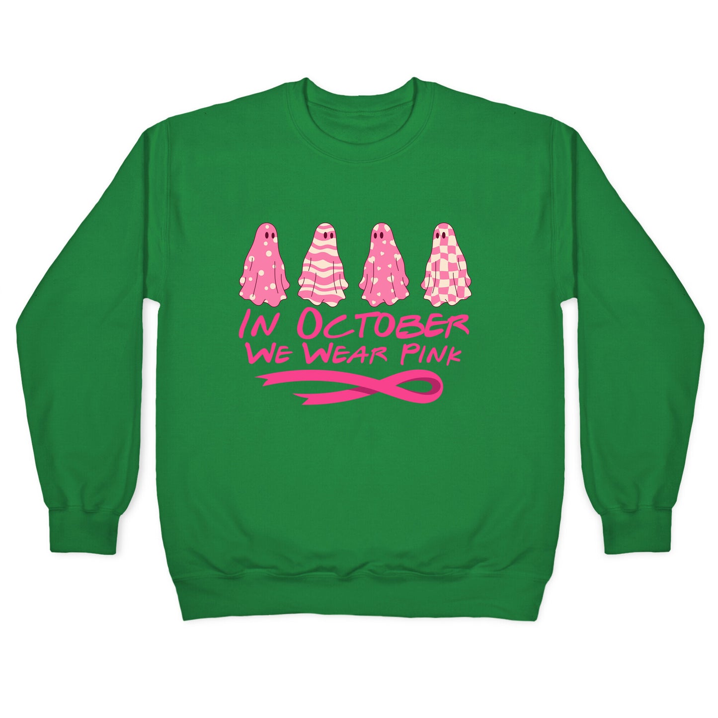 Ghost October Breast Cancer Awareness Crewneck Sweatshirt