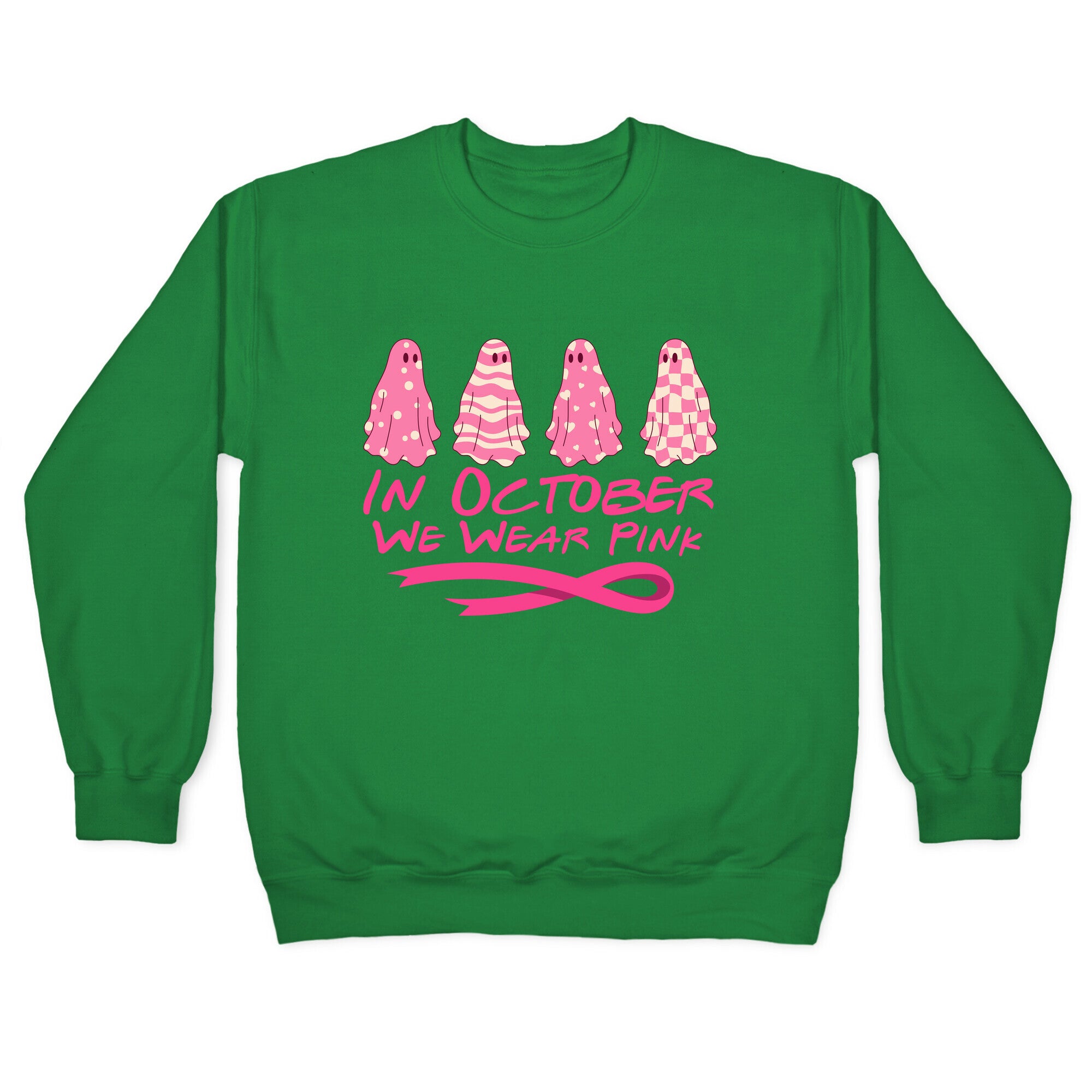 Ghost October Breast Cancer Awareness Crewneck Sweatshirt