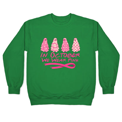 Ghost October Breast Cancer Awareness Crewneck Sweatshirt