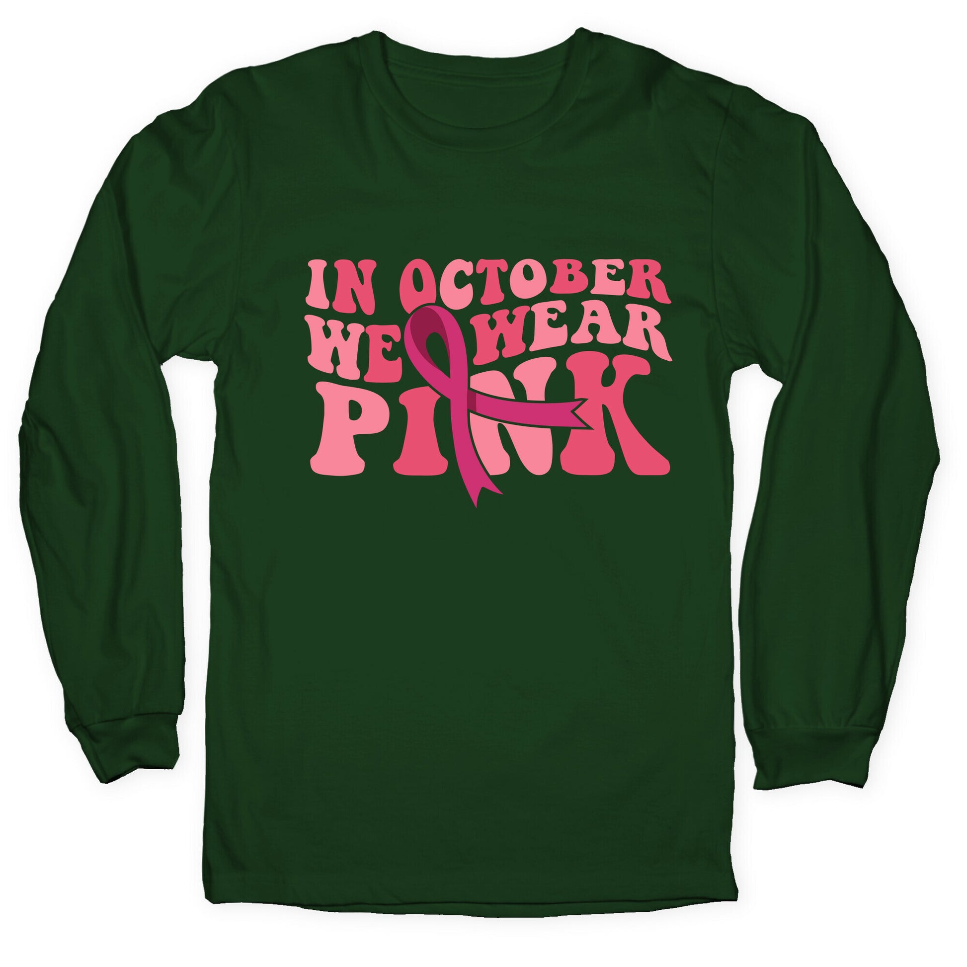 Pink Ribbon Breast Cancer Awareness Longsleeve Tee