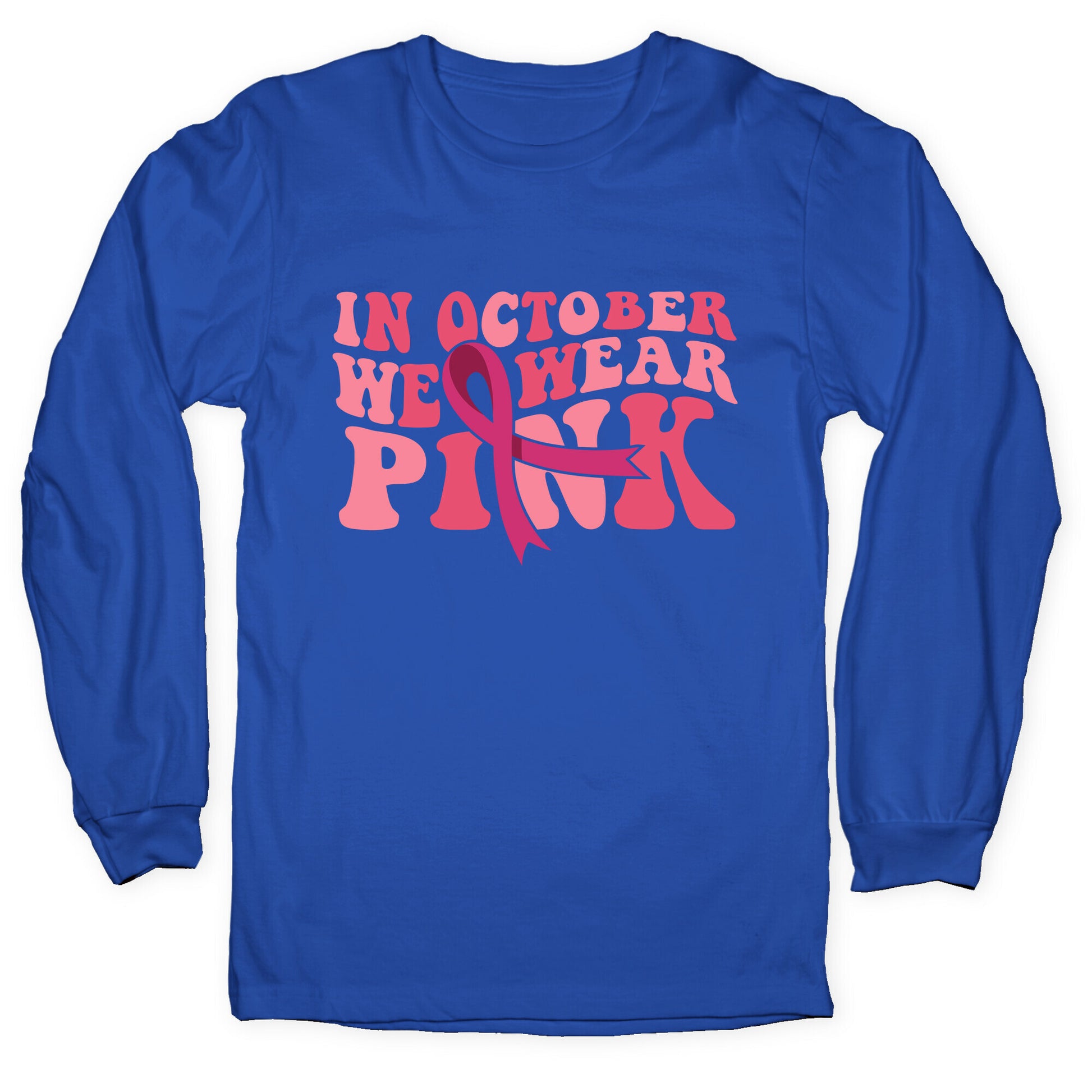 Pink Ribbon Breast Cancer Awareness Longsleeve Tee