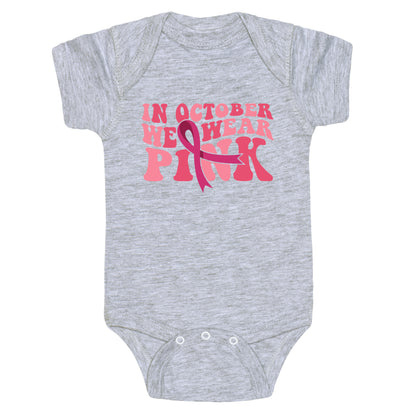 Pink Ribbon Breast Cancer Awareness Baby One-Piece