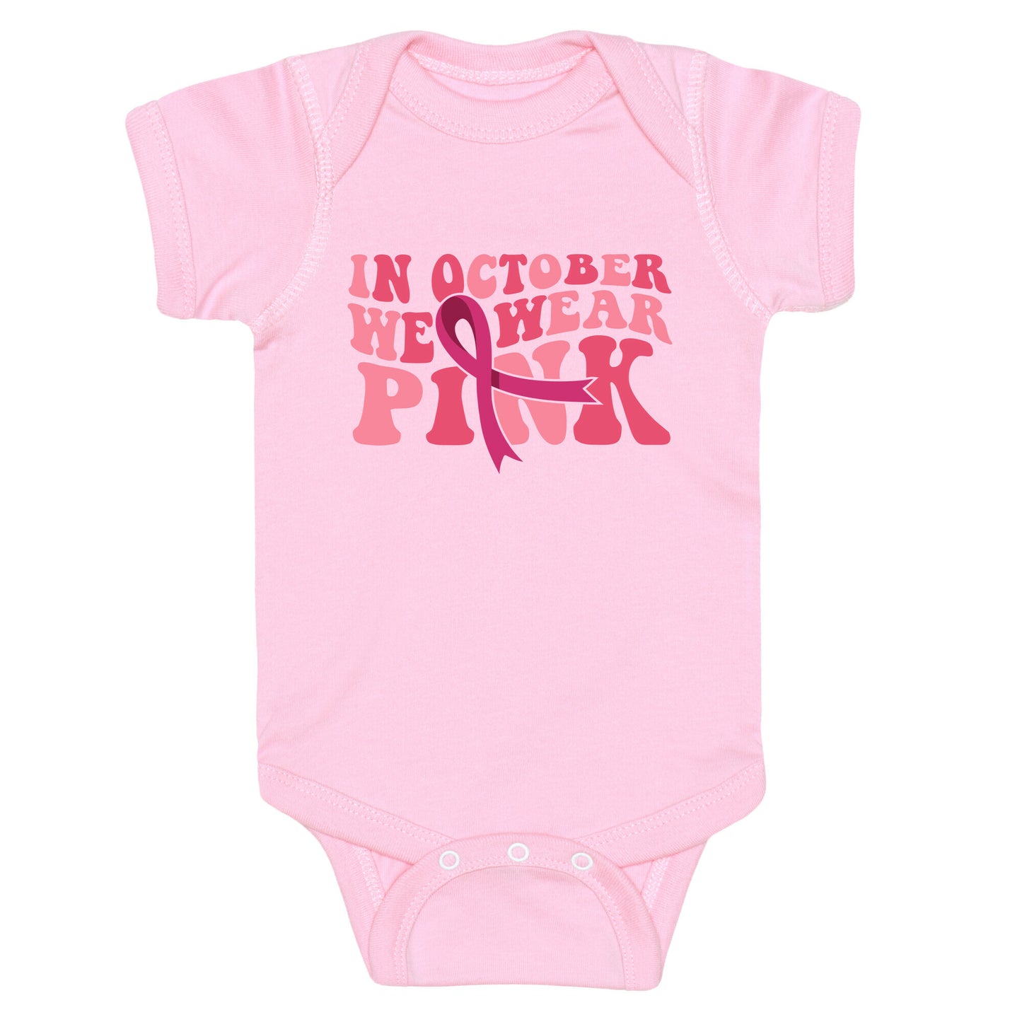 Pink Ribbon Breast Cancer Awareness Baby One-Piece