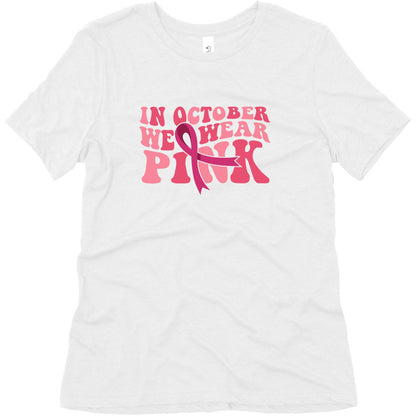 Pink Ribbon Breast Cancer Awareness Womens Triblend Tee