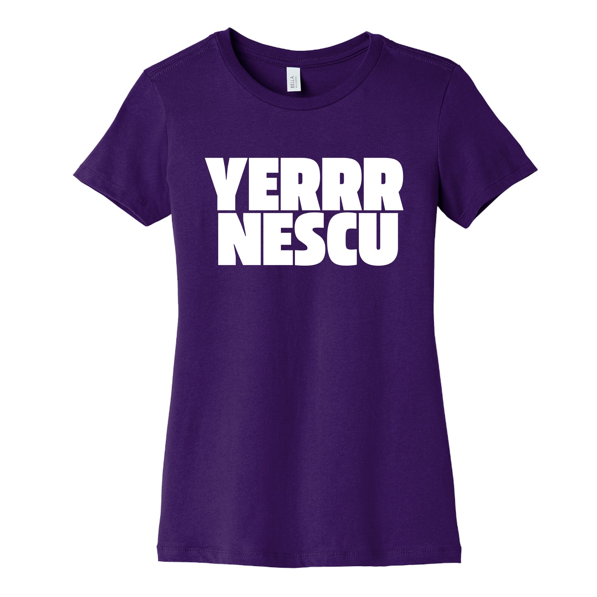 Yerrr Nescu White Text Womens Cotton Tee