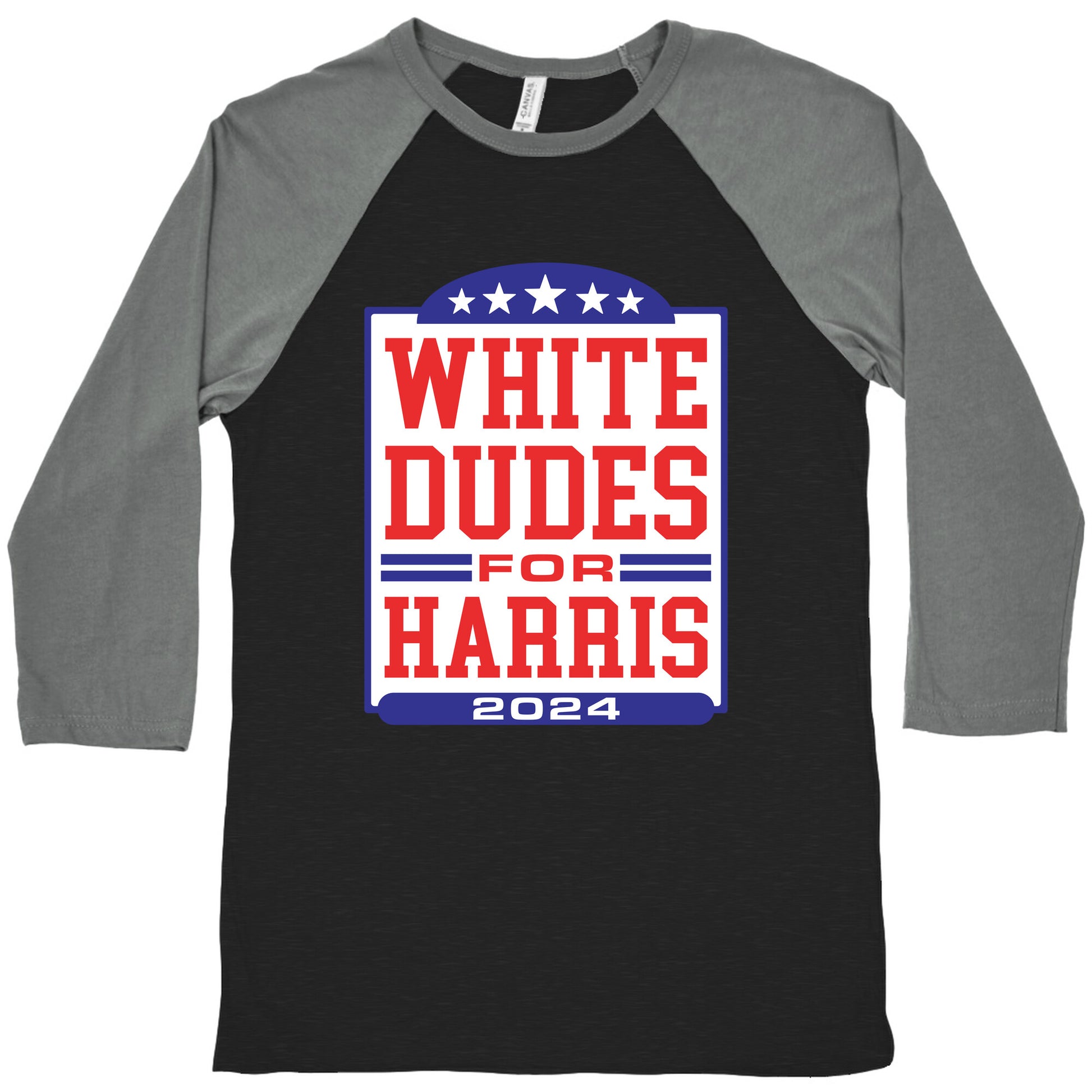White Dudes for Harris 2024 Baseball Tee