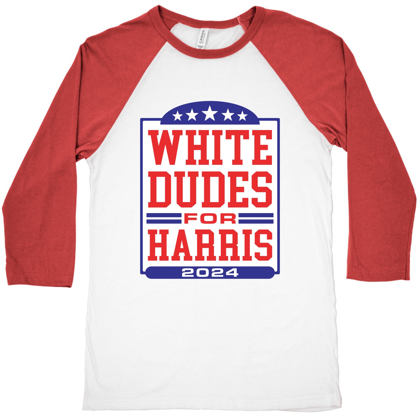 White Dudes for Harris 2024 Baseball Tee