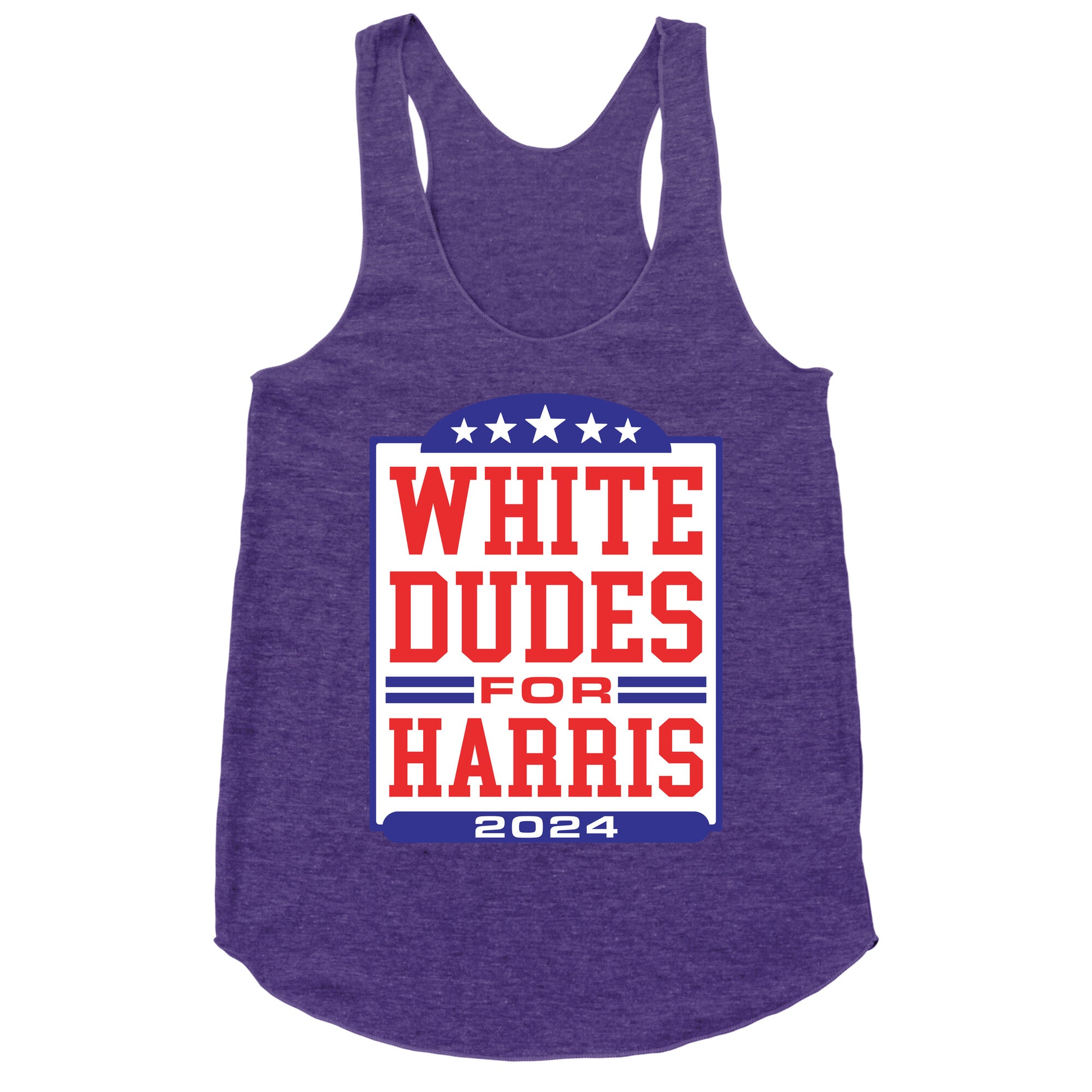 White Dudes for Harris 2024 Racerback Tank