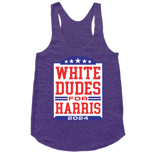 White Dudes for Harris 2024 Racerback Tank