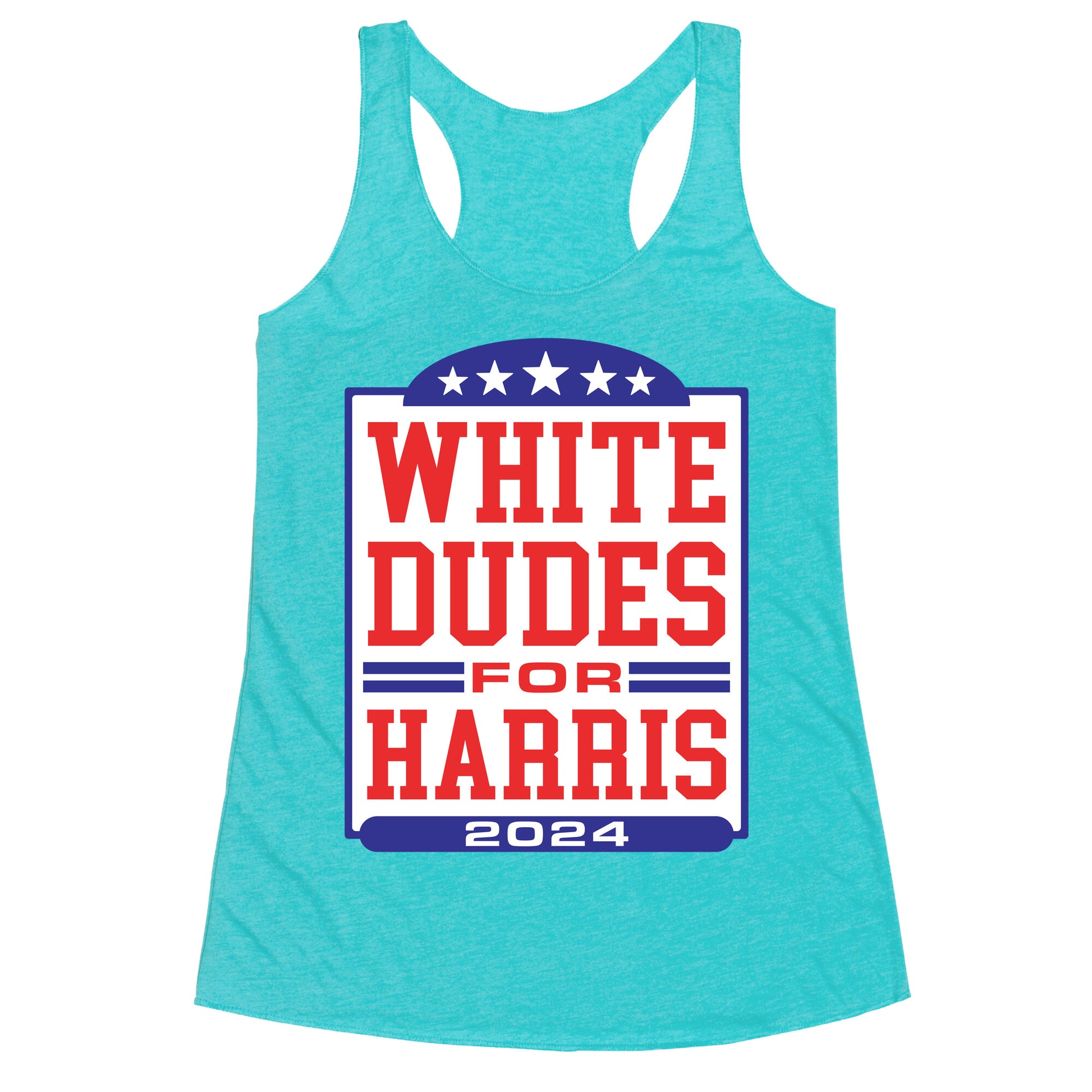 White Dudes for Harris 2024 Racerback Tank