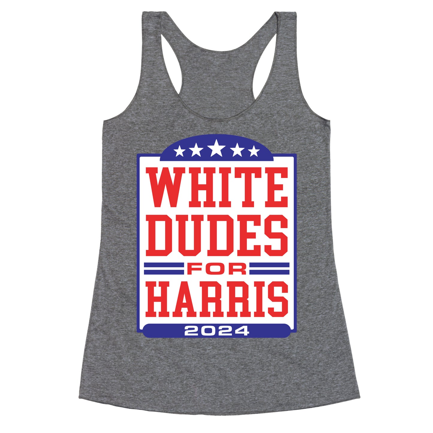 White Dudes for Harris 2024 Racerback Tank