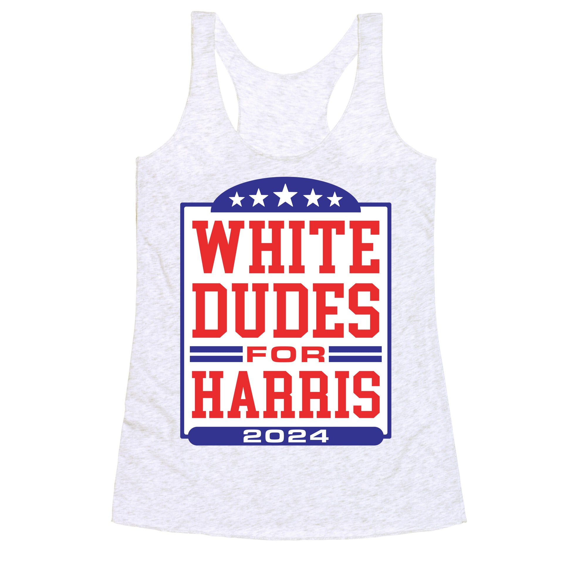 White Dudes for Harris 2024 Racerback Tank
