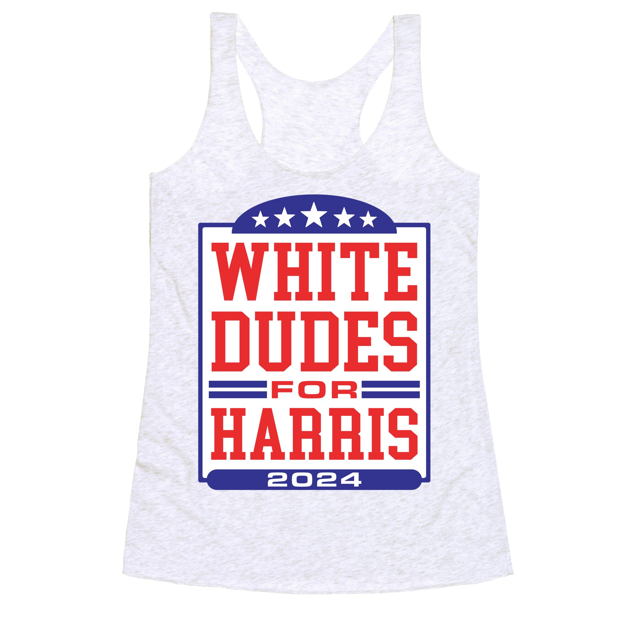 White Dudes for Harris 2024 Racerback Tank