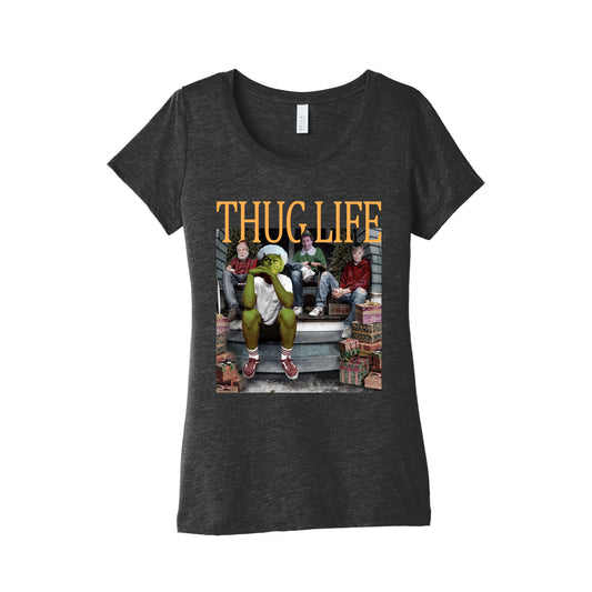 Thug Life Christmas Womens Triblend Tee