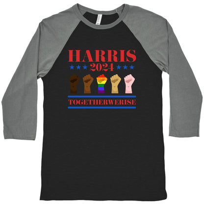 Together We Rise Harris 2024 Baseball Tee