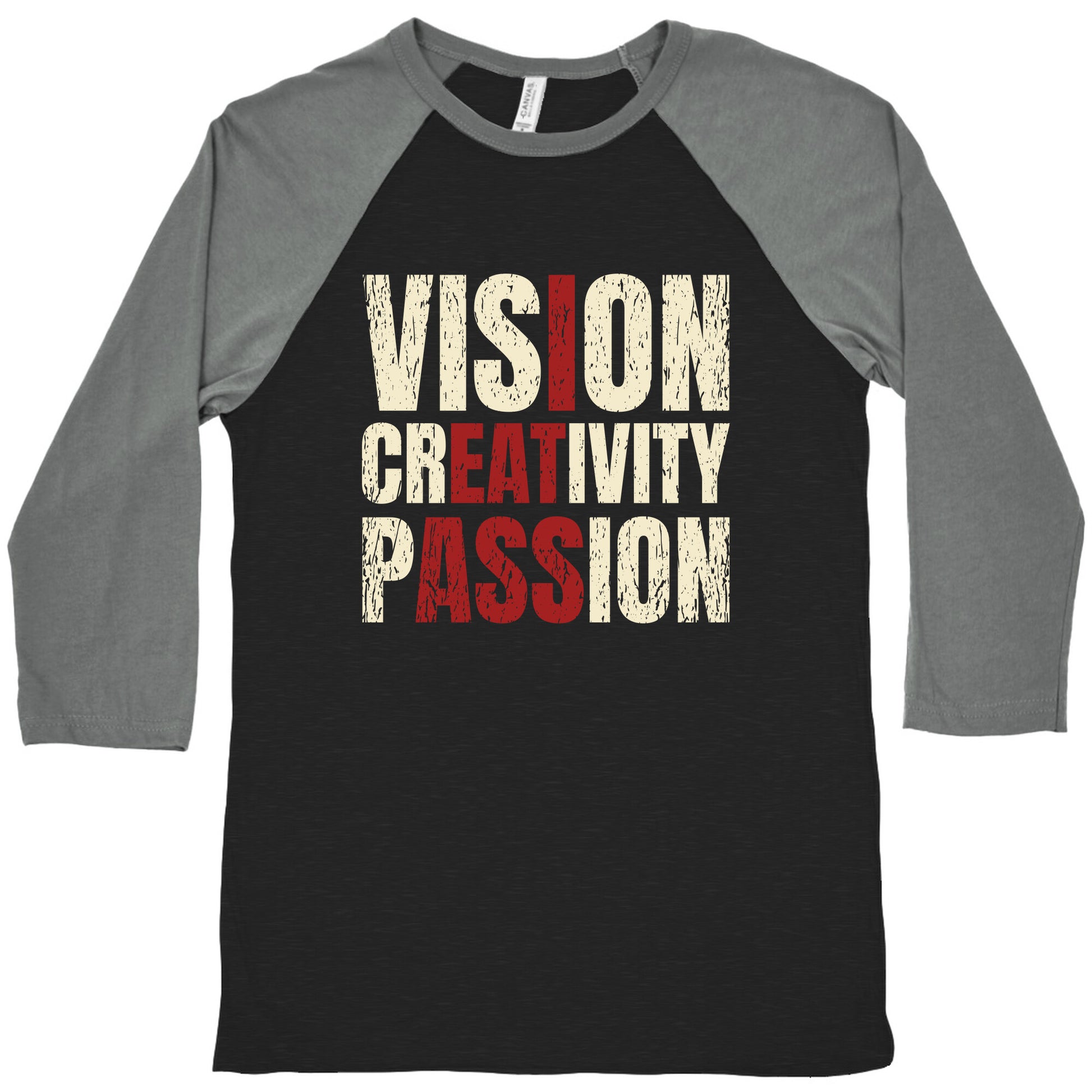 Vision Creativity Passion Baseball Tee